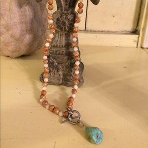 BOGO!Bead choker necklace w turquoise